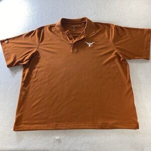 Antigua Texas Longhorns Polo Shirt Men's XXL Burnt Orange Short Sleeve Polyester